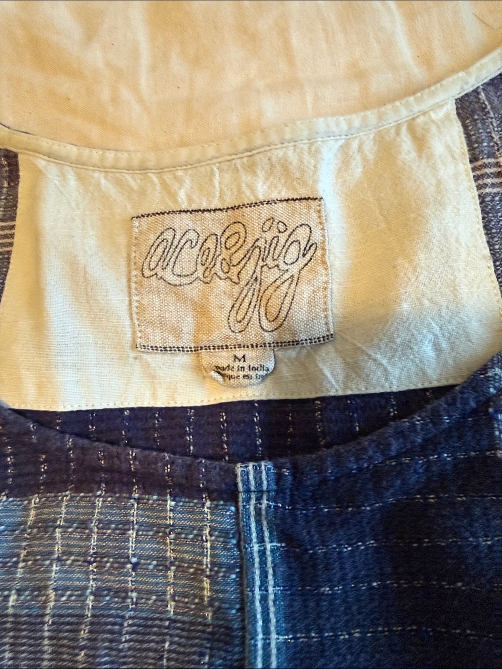 Ace & Jig Blue Striped Short Sleeve Tee M - Picture 3 of 7